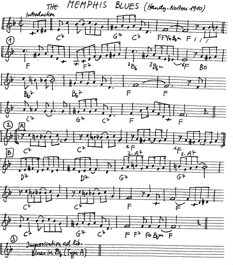 memphis blues leadsheet – book us for your next 20s or gatsby event